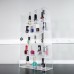 FixtureDisplays®Clear Acrylic 5 Tiers Display Rack Case Organizer Storage, Shot Glass Display Case, Removable Shelves for Home Decor, Trade Show and Store, 10.3”Wx 4.3”D x 18”H, 3.5